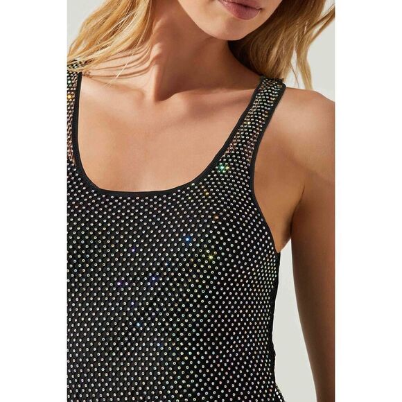 Astr the Label Women's Giada Sparkle Rhinestone-Embellished Tank Dress size S NW - Picture 4 of 8